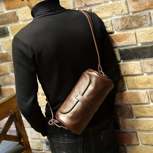 Fashion Man Leather Casual Travel Bag Personalized Design Small PU Leather Backpack